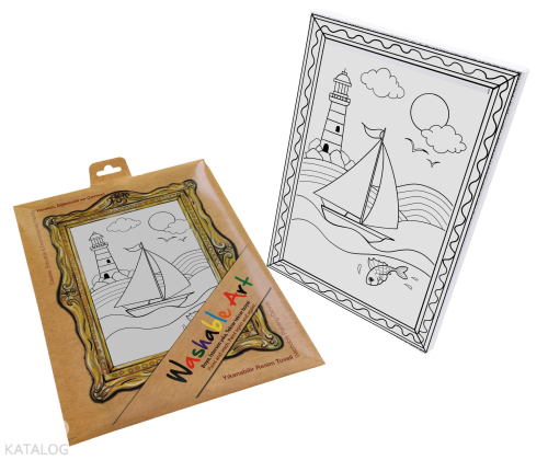 Akademi Çocuk Funny Mat - Washable Art - Deniz Feneri | Kolektif | Aka