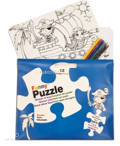 Akademi Çocuk Funny Mat Washable Puzzle - Korsan Adası