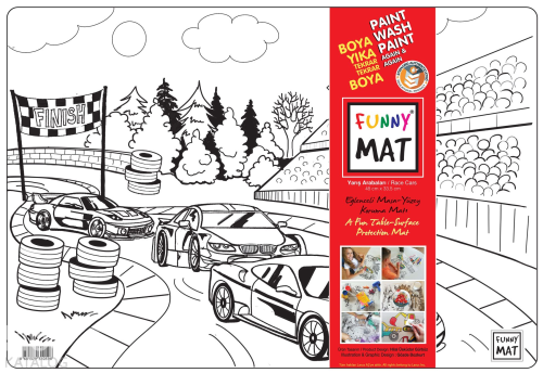 Akademi Çocuk Funny Mat - Yarış Arabaları