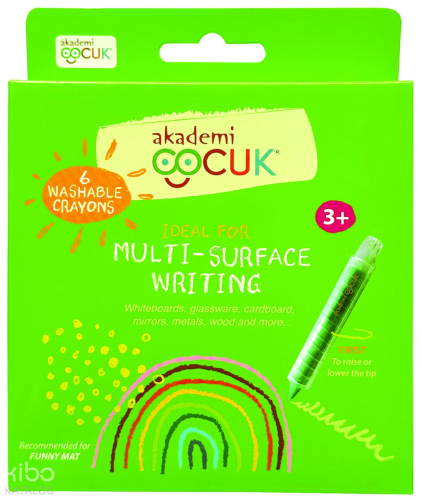 Akademi Çocuk Yıkanabilir Crayons 6 Boya