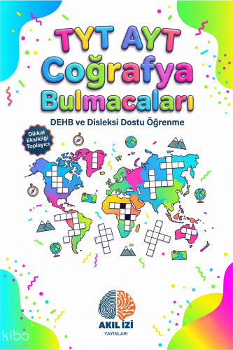 Akıl İzi Yayınları TYT - AYT Coğrafya Bulmacaları;Dehb ve Disleksi Dos