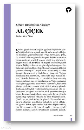 Al Çiçek | Sergey Timofeyeviç Aksakov | Turkuvaz Kitap