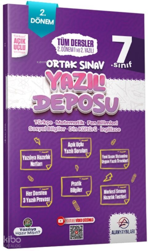 Alan Yayınları 7. Sınıf Tüm Dersler Ortak Sınav 2. Dönem 1. ve 2. Yazılı