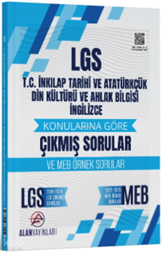 Alan Yayınları 8. Sınıf LGS T.C. İnkılap Tarihi ve Atatürkçülük Din Kültürü ve İngilizce Konularına Göre Çıkmış Sorular