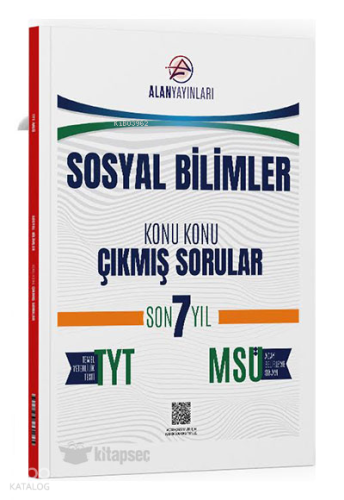 Alan Yayınları TYT MSÜ Sosyal Bilimler Konu Konu Çıkmış Sorular Son 7 