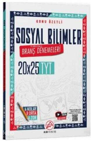 Alan Yayınları TYT Sosyal Bilimler Konu Özetli 20 x 25 Branş Denemeleri