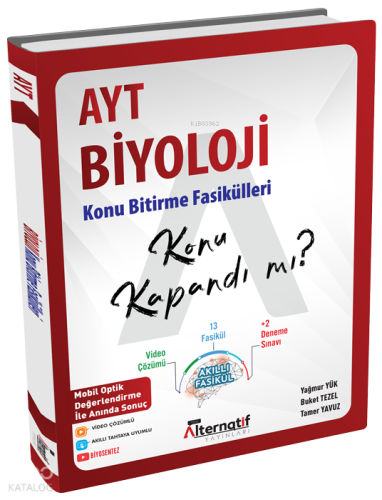 Alternatif Yayınları AYT Biyoloji Konu Bitirme Fasikülleri - Konu Kapa