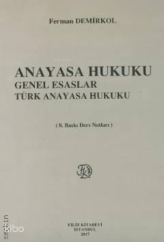 Anayasa Hukuku I - II Ders Notları