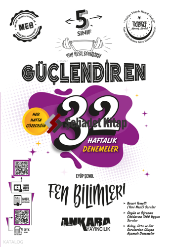 Ankara Yayıncılık 5. Sınıf Güçlendiren 32 Haftalık Fen Bilimleri Kazan