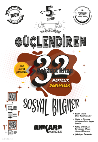 Ankara Yayıncılık 5. Sınıf Güçlendiren 32 Haftalık Sosyal Bilgiler Kazanım Denemeleri