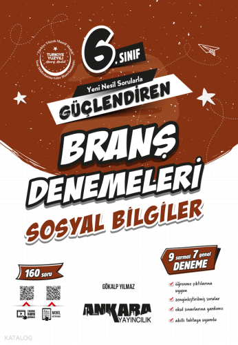 Ankara Yayıncılık 6. Sınıf Sosyal Bilgiler Güçlendiren Branş Denemeler