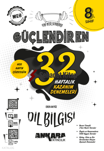Ankara Yayıncılık 8. Sınıf Güçlendiren 32 Haftalık Dil Bilgisi Kazanım Denemeleri