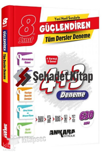 Ankara Yayıncılık 8. Sınıf Güçlendiren Tüm Dersler Denemeler