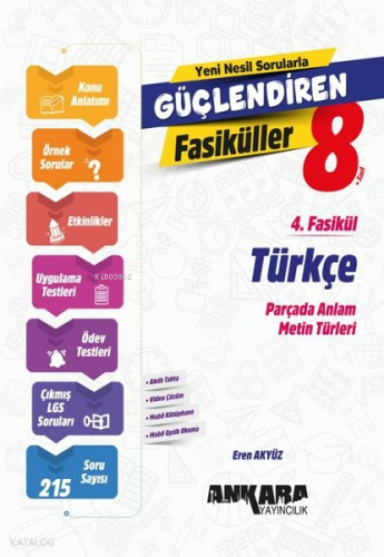 Ankara Yayıncılık 8. Sınıf Türkçe Güçlendiren 4. Fasikül