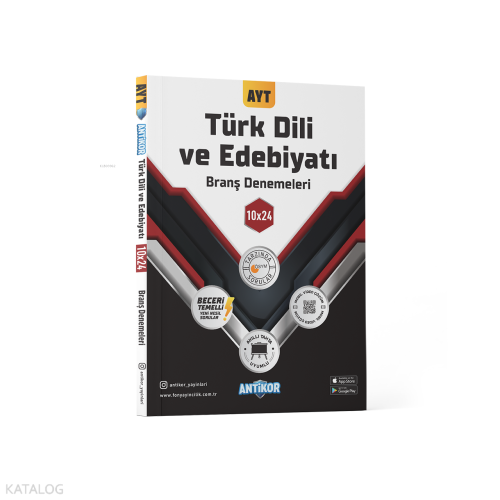 Antikor Yayınları AYT Türk Dili ve Edebiyatı Branş Denemeleri 10x24