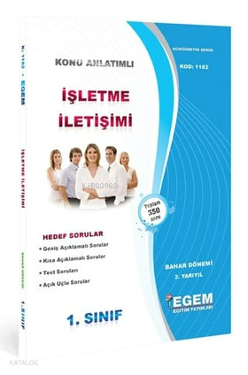 AÖF 1. Sınıf İşletme İletişimi Bahar Dönemi̇ 2. Yarıyıl Konu Anlatıml