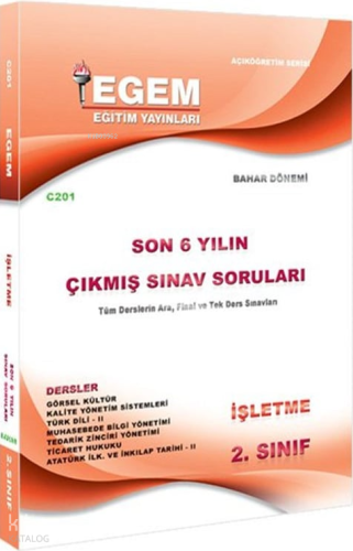 AÖF 2. Sınıf İşletme Bahar Dönemi 4. Yarıyıl  Çıkmış Sınav Soruları