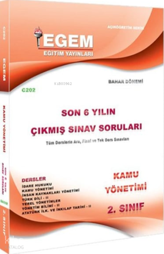 AÖF 2.Sınıf Kamu Yönetimi Bahar Dönemi 4. Yarıyıl Çıkmış Sınav Soruları