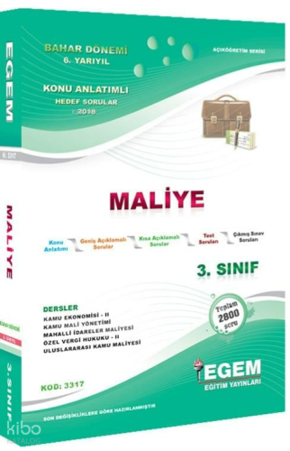 AÖF 3.Sınıf Maliye Bahar Dönemi 6. Yarıyıl Konu Anlatımlı Soru Bankası