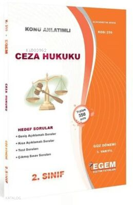 AÖF Ceza Hukuku Konu Anlatımlı Soru Bankası | Kolektif | Egem Eğitim Y