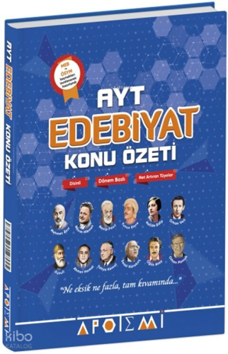 Apotemi AYT Edebiyat Konu Özeti | Kolektif | Apotemi Yayınları (Bayili