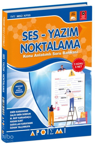 Apotemi Yayınları TYT KPSS MSÜ Ses Yazım Noktalama Konu Anlatımlı Soru