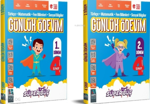 Artı Eğitim Yayınları 4. Sınıf Süper Güç Günlük Ödevim 1. Dönem ve 2. 