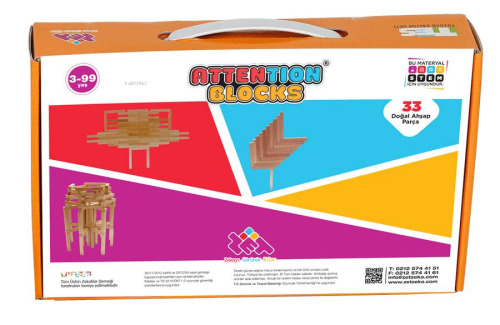 Attention Blocks 33 Doğal Ahsap Parça