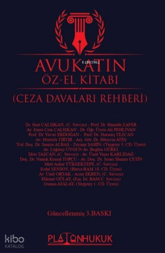Avukatın Öz-El Kitabı;Ceza Davaları Rehberi | Kolektif | Platon Hukuk 