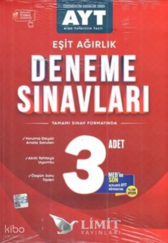 AYT 1.Dönem Eşit Ağırlık 3'lü Deneme | Kolektif | LMT Limit Yayınları