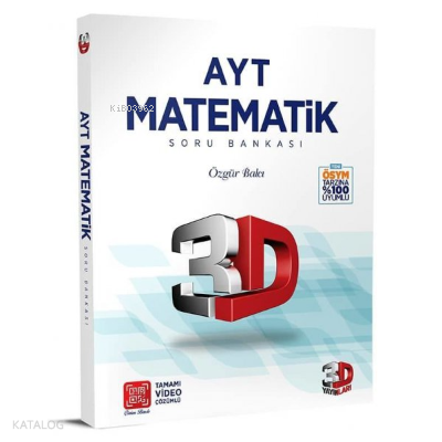AYT 3D Matematik Tamamı Video Çözümlü Soru Bankası