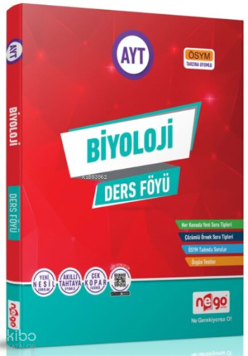 AYT Biyoloji Ders Föyü | Kolektif | Nego Yayınları