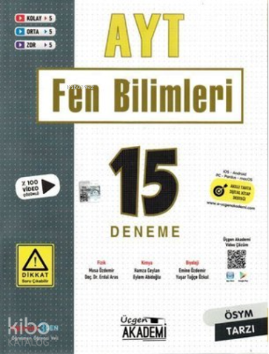 AYT Fen Bilimleri 15'li Deneme | Kolektif | Üçgen Akademi (Hazırlık)