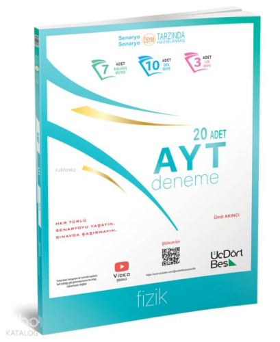 AYT Fizik 20’li Deneme | Ümit Akıncı | Üç Dört Beş Yayıncılık