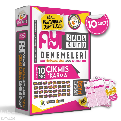 AYT ÖSYM Çıkmış Karma Kara Kutu Sayısal-Eşit Ağırlık TG D.Çözümlü Deneme PAKETİ 10 lu