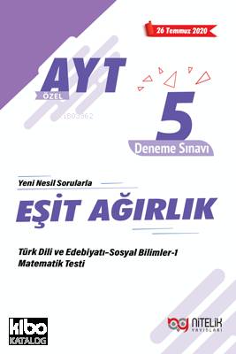 AYT Özel Eşit Ağırlık 5 Deneme | Kolektif | Nitelik Yayınları