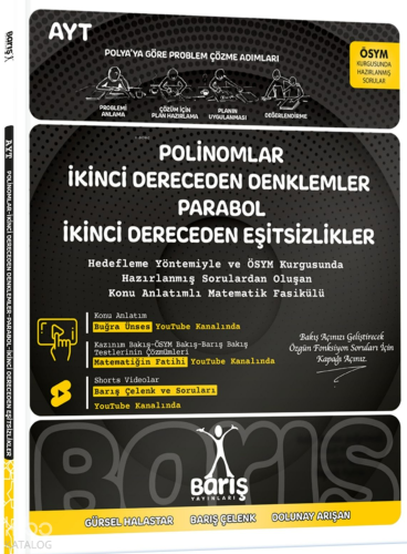 Barış Yayınları Polinomlar İkinci Dereceden Denklemler Parabol İkinci Dereceden Eşitsizlikler Matematik Fasikülleri