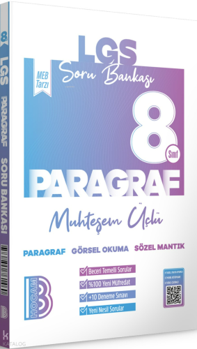 Benim Hocam Yayınları LGS 8.Sınıf Paragraf Soru Bankası | Kolektif | B