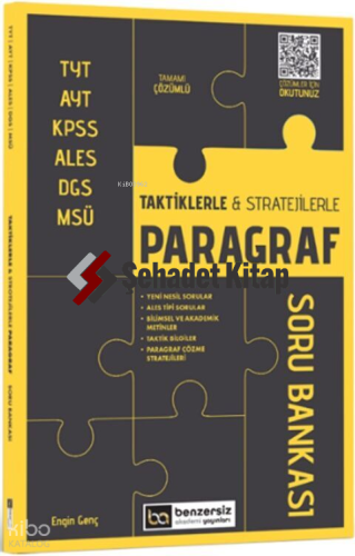 Benzersiz Akademi Yayınları TYT AYT KPSS ALES DGS MSÜ Taktiklerle ve Stratejilerle Paragraf Soru Bankası