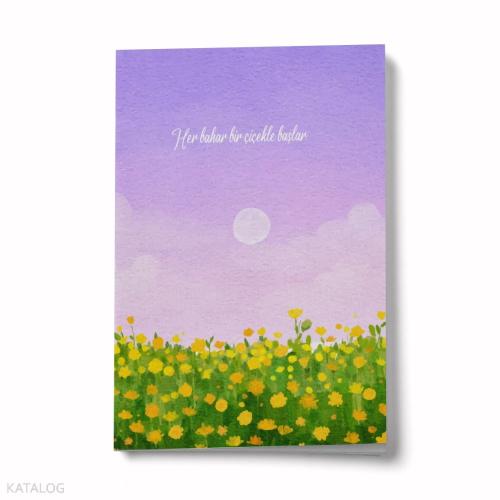 Bi Dünya Store Her Bahar Bir Çiçekle Başlar A6 Çizgili Mini Defter Not Defteri