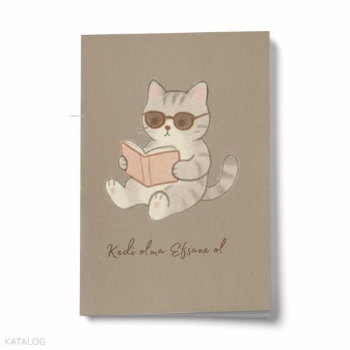 Bi Dünya Store Kedi Olma Efsane Ol A6 Çizgili Mini Defter Not Defteri