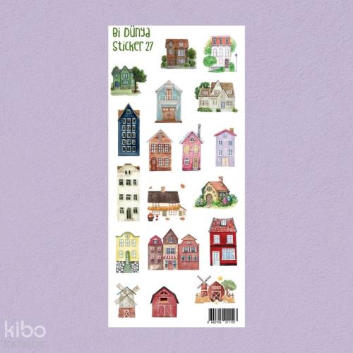 Bi Dünya Store Renkli Evler Sticker Seti (M027)