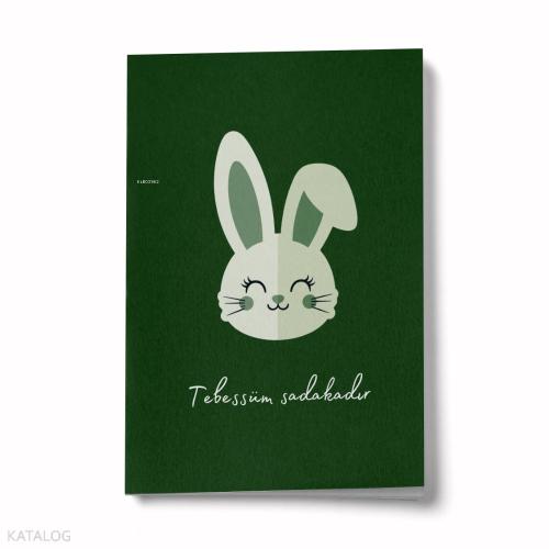 Bi Dünya Store Tebessüm Sadakadır (Tavşan) A6 Çizgili Mini Defter Not Defteri