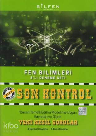Bilfen Yayınları 8. Sınıf LGS Fen Bilimleri Son Kontrol 8 li Deneme Se