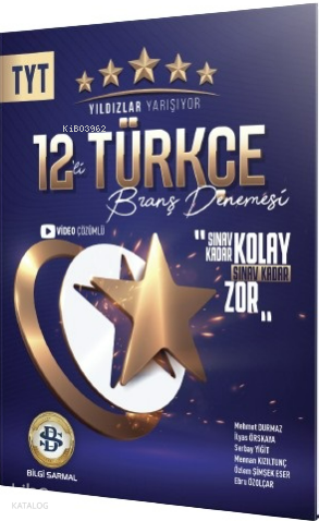 Bilgi Sarmal Yayınları Tyt Türkçe 12 Yıldızlar Yarışıyor Branş Denemes