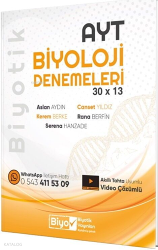 Biyotik Yayınları AYT Biyoloji Biyotik 30 x 13 Denemeleri | Kolektif |