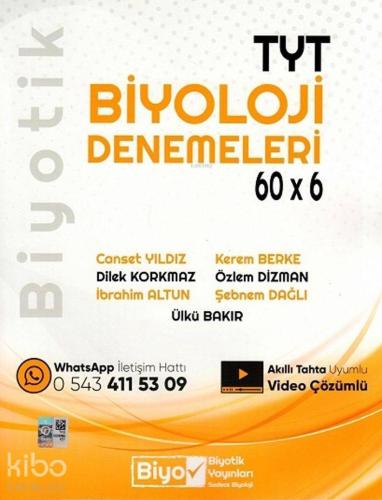 Biyotik Yayınları TYT Biyoloji 60x6 Denemeleri Biyotik