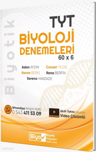 Biyotik Yayınları TYT Biyoloji Biyotik 60 x 6 Denemeleri | Kolektif | 