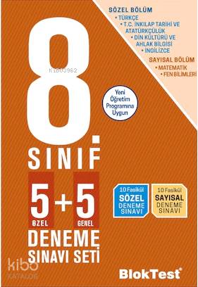 BlokTest Yayınları 8. Sınıf LGS 5+5 Deneme Sınavı BlokTest 
