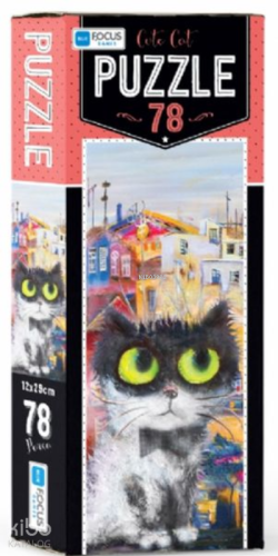 Blue Focus Cute Cat – Puzzle;78 Parça